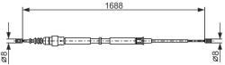 Bosch Cablu, frana de parcare BOSCH 1 987 477 696 (1 987 477 696) - fixbox