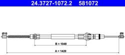 ATE Cablu, frana de parcare ATE 24.3727-1072.2 (24.3727-1072.2) - fixbox