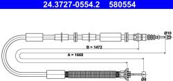 ATE Cablu, frana de parcare ATE 24.3727-0554.2 (24.3727-0554.2) - fixbox
