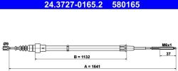 ATE Cablu, frana de parcare ATE 24.3727-0165.2 (24.3727-0165.2) - fixbox