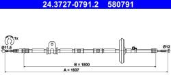 ATE Cablu, frana de parcare ATE 24.3727-0791.2 (24.3727-0791.2) - fixbox