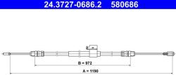 ATE Cablu, frana de parcare ATE 24.3727-0686.2 (24.3727-0686.2) - fixbox