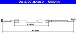 ATE Cablu, frana de parcare ATE 24.3727-0238.2 (24.3727-0238.2) - fixbox