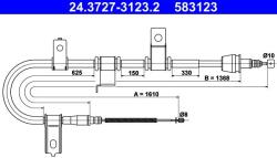ATE Cablu, frana de parcare ATE 24.3727-3123.2 (24.3727-3123.2) - fixbox