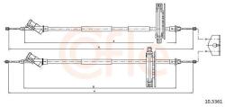 COFLE Cablu, frana de parcare COFLE 10.5361 (10.5361) - fixbox