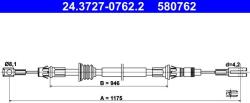 ATE Cablu, frana de parcare ATE 24.3727-0762.2 (24.3727-0762.2) - fixbox