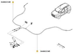 Original Renault Cablu, frana de parcare ORIGINAL RENAULT 364002234R (364002234R)