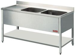 DIAMOND Masa inox DIAMOND L1421S/6, chiuveta 2 rezervoare, 1 suprafata de scurgere (L1421S/6)