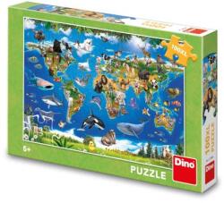 Dino Пъзел Карта на животните 100 xl части (343566)