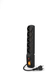 PremiumCord Cablu Acar F5 1, 5 m, 5 prize, protector la supratensiune, negru (ppacarf5-2black)