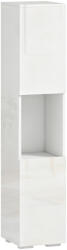 HOMCOM Dulap Multimedia Slim cu 5 Rafturi Reglabile, Alb | Aosom Romania (838-606V00WT)