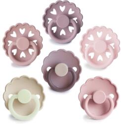 FRIGG 6-Pack Pacifiers Round Silicone Size 1 cumi Blooming Love 6 db