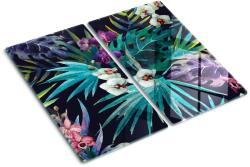 tulup Edzett üveg vágódeszka, Tulup, Akvarell orchidea, Fekete, 2x30x52 cm, 010010520010000050181 (010010520010000050181)