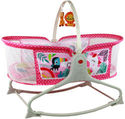 Lean Toys Multifunkcionális hintaszágy 2in1 Baby Mat hangok Rezgés Rózsaszín (5905679077788)