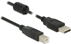 Delock Кабел Delock USB 2.0 с конектор тип А и USB 2.0 с конектор тип Б, 2, 0 м, бял
