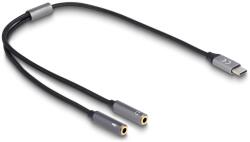 Delock Adaptor pentru căști Delock USB Type-C (tată) DAC 24 biți / 96 kHz Hi-Res - 2 buc. mufă stereo de 3, 5 mm cu 3 pini (mamă)