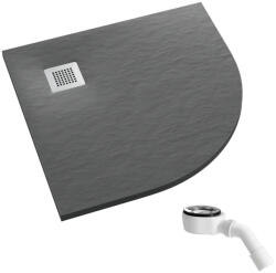Schedpol Kalait Grey Stone cădiță de duș semirotundă 90x90 cm gri 3.3104/S/ST-M2 (33104SSTM2)
