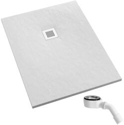 Schedpol Kalait White Stone cădiță de duș dreptunghiulară 120x70 cm alb 3.3136/B/ST-M2 (33136BSTM2)