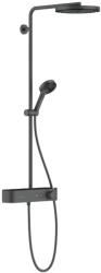 Hansgrohe Pulsify set de duș perete cu termostat cu duș de ploaie crom-negru 24221340 (24221340)