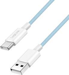 LogiLink Cablu Logilink USB 2.0 Type-C, C/M - A/M, 480 Mbps, 60 W, din nailon, albastru, 1, 5 m