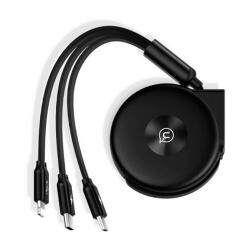 USAMS Cablu de date USAMS U20 3-în-1 Type-C - Type-C/Lightning/microUSB, 100 cm, NEGRU SJ280USB01 (SJ280USB01)