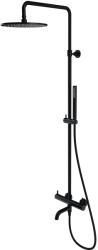 Omnires Y set cadă și duș perete cu duș de ploaie negru Y1234MBL (Y1234MBL)