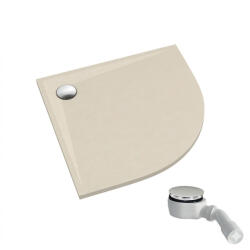 Schedpol Etrusco Cashmere Stone cădiță de duș semicirculară cu sifon 80x80 cm bej 3.463/PK/ST (3463PKST)
