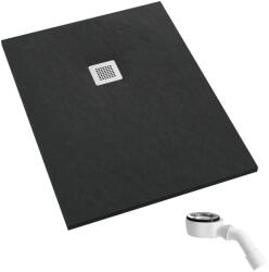Schedpol Kalait Black Stone cădiță de duș dreptunghiulară 180x100 cm negru 3.3131/C/ST-M2 (33131CSTM2)
