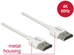 Delock Cablu HDMI Delock cu Ethernet - conector HDMI-A, conector HDMI-A, 3D, 4K, 0, 5 m, subțire