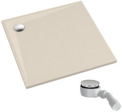 Schedpol Etrusco Cashmere Stone cădiță de duș pătrată cu sifon 80x80 cm bej 3.460/PK/ST (3460PKST)