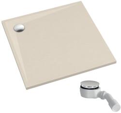 Schedpol Etrusco Cashmere Stone cădiță de duș pătrată cu sifon 90x90 cm bej 3.461/PK/ST (3461PKST)