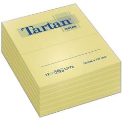 TARTAN Bloc de notițe autoadezive, 127x76 mm, 100 de foi, 12 blocuri/pachet, TARTAN, galben 7100296678 (7100296678)
