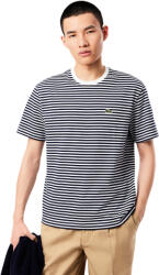 Lacoste Tricou pentru bărbați Striped Heavy Cott T-shirt White/Navy Blue M