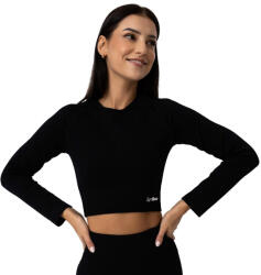 GymBeam Tricou pentru femei FLO Ribbed CropTop Black M