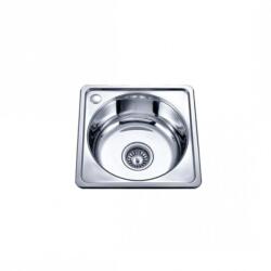 Inter Ceramic Chiuveta inox Inter Ceramic Alpaca cu o cuva fara picurator finisaj inox lucios 40x40 cm (4040 GR) Chiuveta