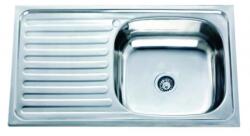 Inter Ceramic Chiuveta inox Inter Ceramic Alpaca cu o cuva cu picurator in stanga finisaj inox lucios 75x40 cm (7540 L) Chiuveta