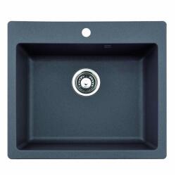 Inter Ceramic Chiuveta compozit Inter Ceramic finisaj granit gri 57x50 cm cu orificiu baterie (8304 GREY CENTRAL HOLE) Chiuveta