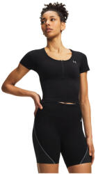 Under Armour Tricou pentru femei Vanish Seamless Crop Zip SS Black/Steel/Steel M