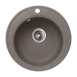 Inter Ceramic Chiuveta compozit Inter Ceramic finisaj granit gri 49 cm fara picurator (8301 G) Chiuveta