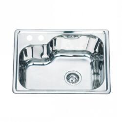 Inter Ceramic Chiuveta inox Inter Ceramic Alpaca cu o cuva fara picurator finisaj inox lucios 56.5x45 cm (5645) Chiuveta