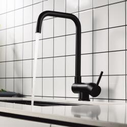 Inter Ceramic Baterie bucatarie cu pipa inalta Inter Ceramic finisaj negru mat (7192174B 7119)