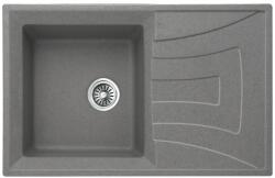 Inter Ceramic Chiuveta compozit Inter Ceramic finisaj granit gri 78x50 cm cu picurator (8104G) Chiuveta