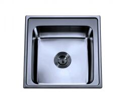 Inter Ceramic Chiuveta inox Inter Ceramic Tampico cu o cuva fara picurator finisaj inox cromat lucios 50x50 cm (5050B) Chiuveta