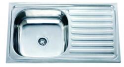 Inter Ceramic Chiuveta inox Inter Ceramic Alpaca cu o cuva si picurator in dreapta finisaj inox 75x40 cm (7540 R) Chiuveta