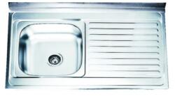 Inter Ceramic Chiuveta inox Inter Ceramic Alpaca cu o cuva si picurator dreapta finisaj inox lucios 100x60 cm (10060R) Chiuveta