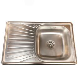Inter Ceramic Chiuveta inox Inter Ceramic cu o cuva si picurator stanga finisaj inox lucios 80x50 cm (8050 PF L TAMPICO) Chiuveta