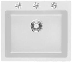 Inter Ceramic Chiuveta compozit Inter Ceramic finisaj granit alb 57x50 cm (8304 WHITE) Chiuveta