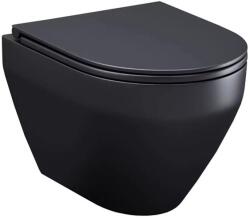 AM.PM Set vas WC suspendat AM. PM Spirit 2.0 FlashClean cu capac softclose negru mat (C701700MBSC)