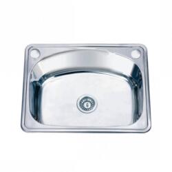 Inter Ceramic Chiuveta inox Inter Ceramic Alpaca cu o cuva fara picurator finisaj inox lucios 61.5x47.5 cm (6046/6248) Chiuveta