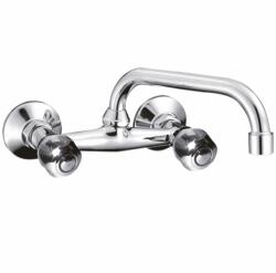 Inter Ceramic Baterie bucatarie dubla comanda Inter Ceramic Clear finisaj crom lucios pipa 17.6 cm (5015838 7120)